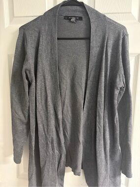 89th & Madison Heather Gray Open-Front Cardigan